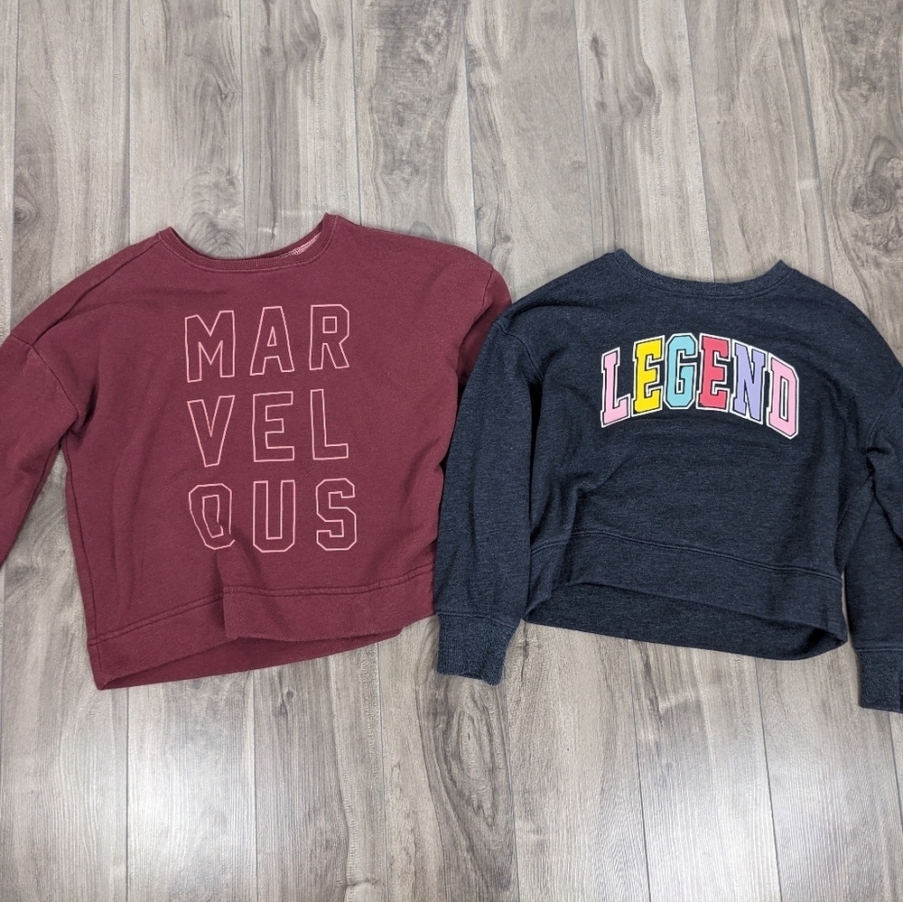 Set of 2 Old Navy Girls Small Sweatshirts Marvelous Legend
